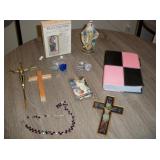Bible, Crosses, Virgin Mary, etc...