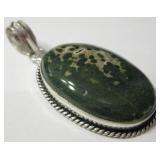 2.2" Ocean Jasper & 925 Silver Plated Pendant