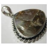 2" Matrix Amethyst & 925 Silver Plated Pendant