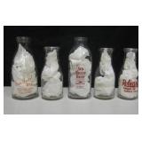 5 Vtg Pueblo Colorado Milk Bottles - Tallest 9"
