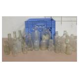 Crate Of Antique & Vtg Bottles - 9" Tallest
