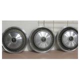 3 Vintage Lincoln 16" Hubcaps