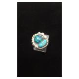Sterling Silver Southwest Turquoise &Opal Ring