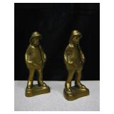 2 Cast Brass Fishermen - Nantucket Massachusetts