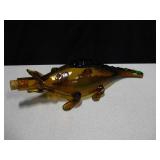 17" Vintage Art Glass Alligator Decanter