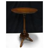 Vtg Round Wood Table - 14"Diameter & 22.5" Tall