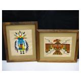 2 Framed Crochet Southwest Style Wall Art