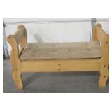Wood Bench w/ Seat Pad - 46" x 21" x 28"