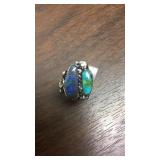Sterling Hallmarked Turquoise & Azurite Ring