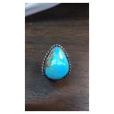 Sterling and blue diamond turquoise Hallmarked