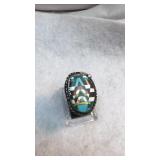 Sterling Silver & Multi Stone  Southwest Ring