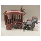 12.5 " Long Cast Iron Circus Train Cart Toy