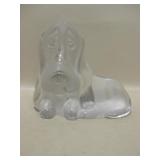 Vintage Viking Glass Dog Statue - 5.5"