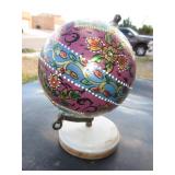 Hand Painted Globe - 7.5" Tall
