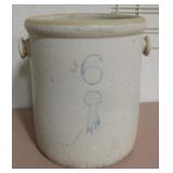 Buckeye Pottery 6 Gallon Blue Ribbon Brand Crock