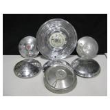 Vintage Lot Of Chrome Baby Moons & Hubcaps