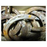 Box Of Vintage Rusty Horseshoes