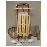 Decor Lot - Mini 16" Radio Flyer Sled & More
