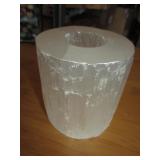 4" Tall Cut Selenite Tea Light Candle Holder