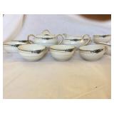 Vtg Noritake Glenora - Cream, Sugar & 9 Cups