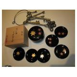 Brass Keys w/ Bells & Lacquerware Nesting Bowls