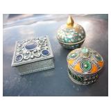 Ceramic / Metal Small Trinket Or Pill Boxes