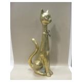 19.5" Tall Cast Brass Cat