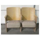 Pair Of Vintage Theater Chairs w/ Padded Seats
