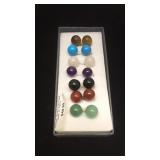 Seven pair stainless steel earrings
