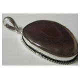 2.2" Agate Geode Slice & 925 Silver Plated Pendant