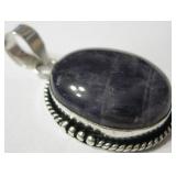 1.8" Amethyst Lace & Silver Plated Pendant