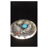 Vintage Nickel Silver Native American Belt Buckle
