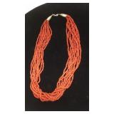 Genuine Multistrand  Coral Petite Necklace