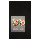 Sterling Silver Ladybug Earrings