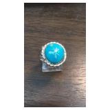 Sterling silver & Blue Gem Turquoise S