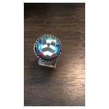 Sterling Silver Multi Stone Inlay Southwest Ring