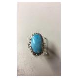 Sterling Silver & Blue Gem Turquoise Southwest