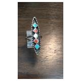Vintage Zuni Sterling Silver Multi stone Ring