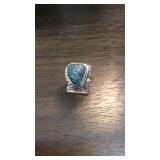 Sterling & New Lander Turquoise Southwest Ring