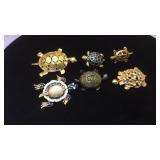 6 Sea Turtle Brooches / Pins