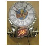 Vintage Schlitz Beer Wall Clock w/ Light 17" Tall