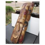Carved Wood Tiki Wall Decor 20"