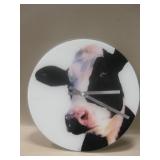 16" Diameter Cow On Glass Wall Clock - Karlsson