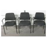3 Padded Stackable Office Chairs
