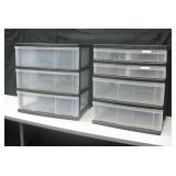 Lot Of 2 Rolling 3 Drawer Tubs 23"x24"X16"