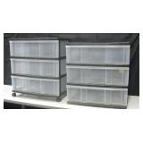 Lot Of 2 Rolling 3 Drawer Tubs 23"x24"X16"
