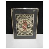 Matted Original Acoma Motif Art - Signed
