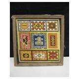 Framed Central AmericanStitchwork 17.5" x 17.5"