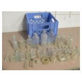 Crate Of Antique & Vtg Bottles - 8.5" Tallest