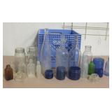 Crate Of Antique & Vtg Bottles - 13" Tallest